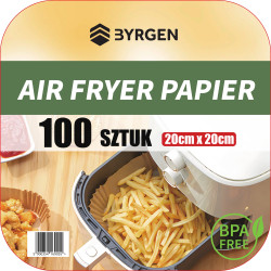 Papier do Air Fryera 20x20 cm (100 szt.) – Nieprzywierające Wkłady Pergaminowe