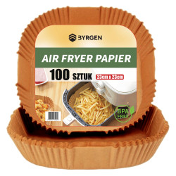 Papier do Air Fryera 23x23 cm (100 szt.) – Nieprzywierające Wkłady Pergaminowe