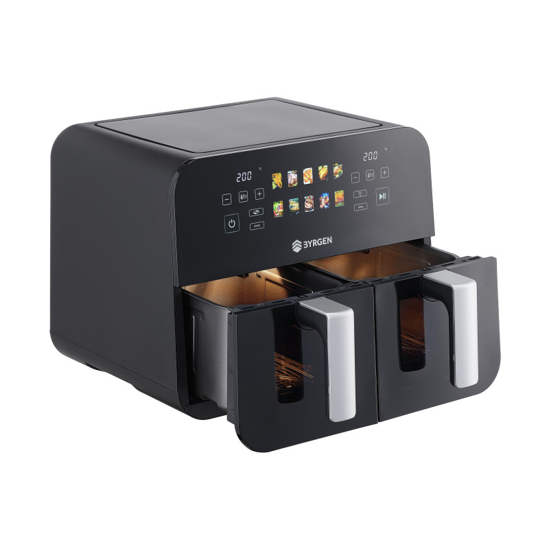 Frytkownica beztłuszczowa z dwiema komorami - Air Fryer BYRGEN Twin Zone